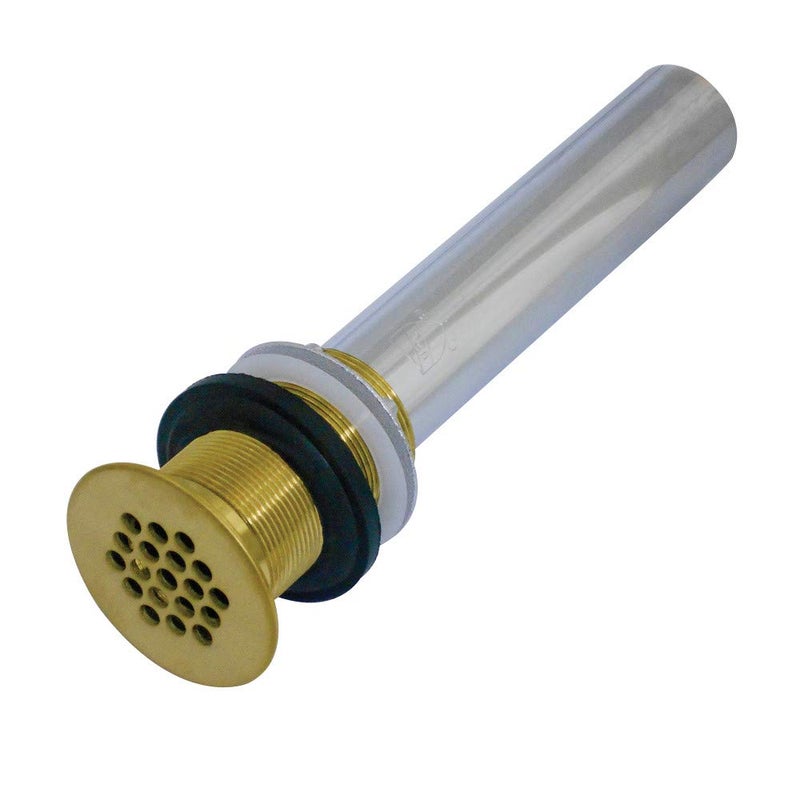 Fauceture Kingston Brass KB4007 Fauceture Grid Drain without Overflow, Brushed Brass, 8.25 x 2.25 x 2.25 - Image 1